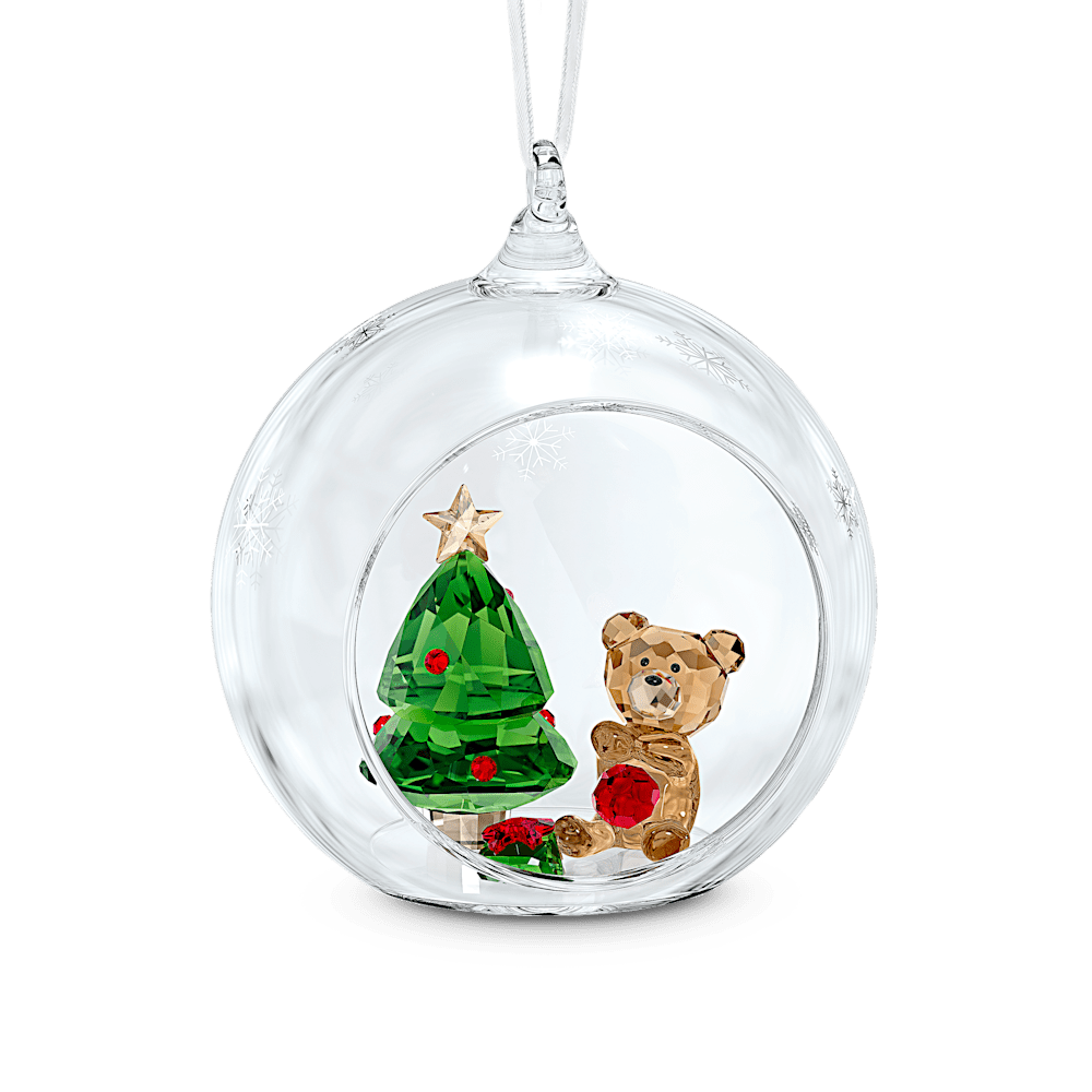 Decorazioni Natalizie Swarovski Crystal Living Joyful Ball Ornament Christmas Scene