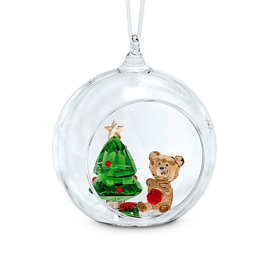 Decorazioni Natalizie Swarovski Crystal Living Joyful Ball Ornament Christmas Scene