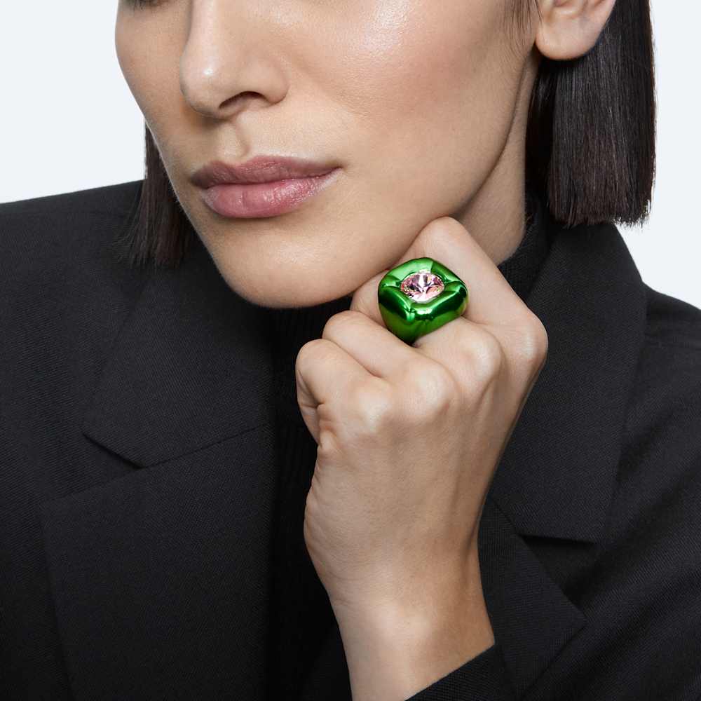 Anello Swarovski Dulcis Alluminio Anodizzato Verde - Misura 55