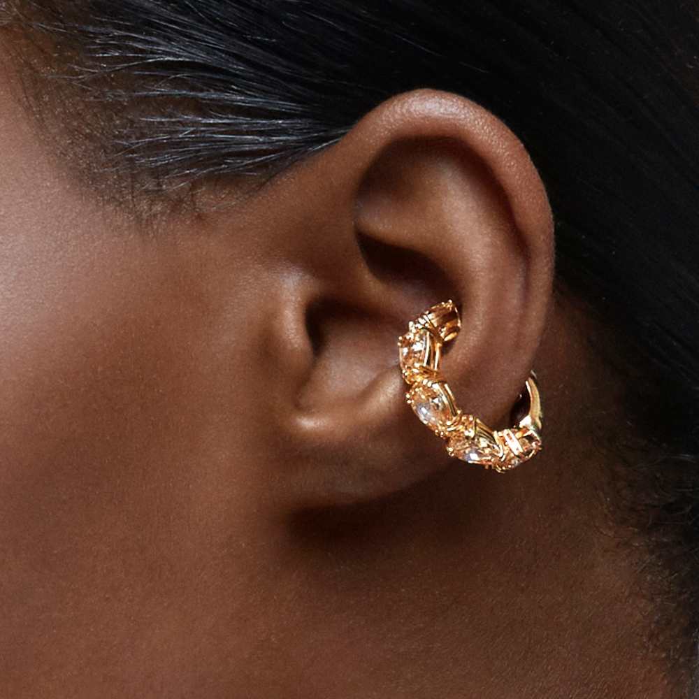 Monorecchino Ear Cuff Swarovski a Clip Millenia Giallo Finitura oro 18 Kt