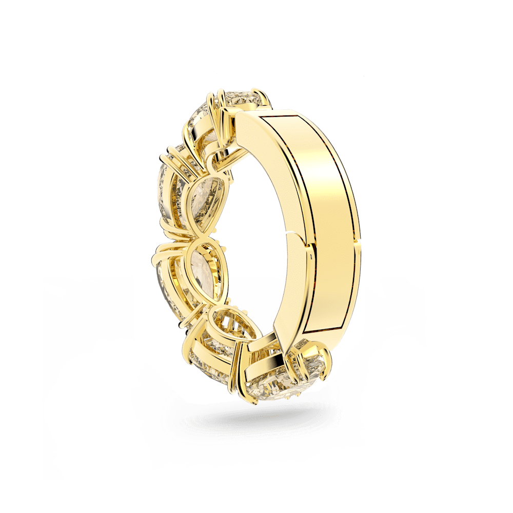 Monorecchino Ear Cuff Swarovski a Clip Millenia Giallo Finitura oro 18 Kt