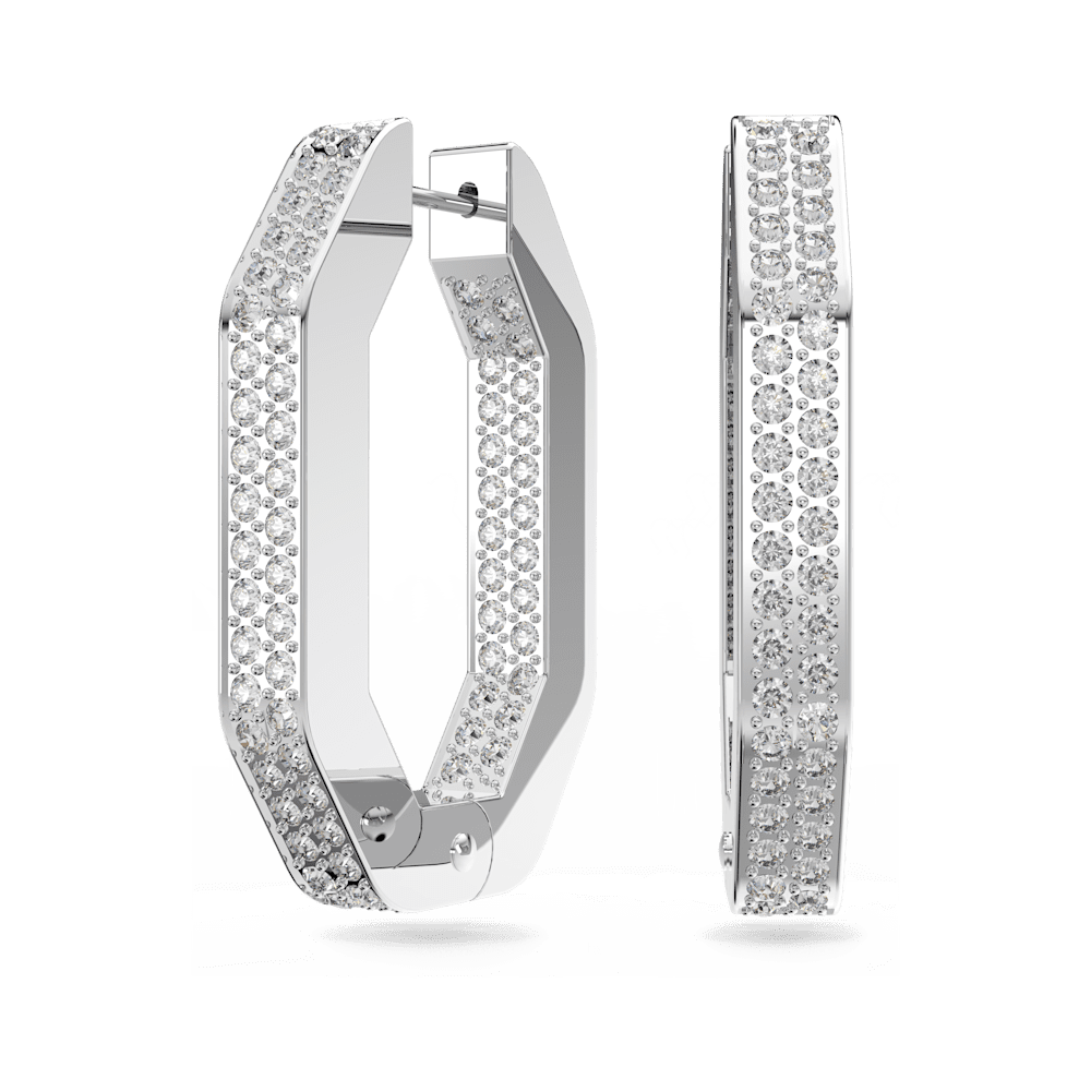 Orecchini a Cerchio Swarovski Dextera Taglio Ottagonal Hoop