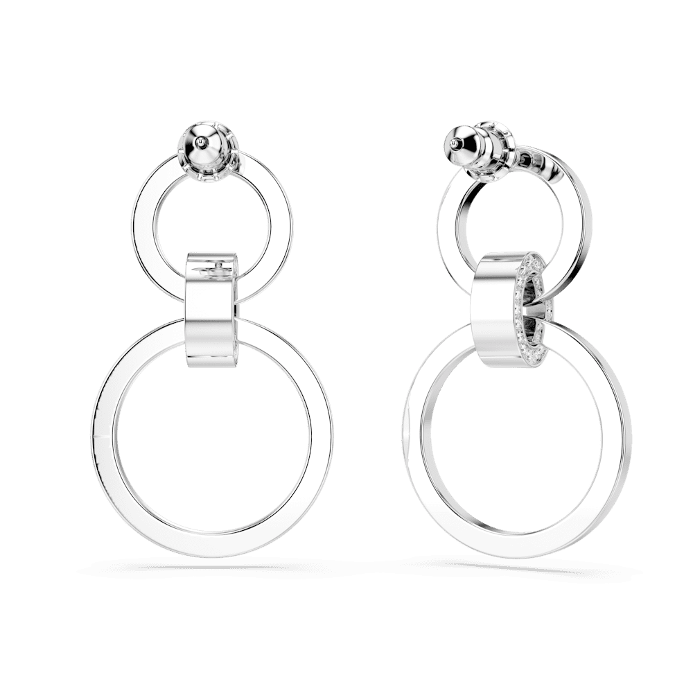 Orecchini a Cerchio Swarovski Hollow Bianchi Placcato rodio