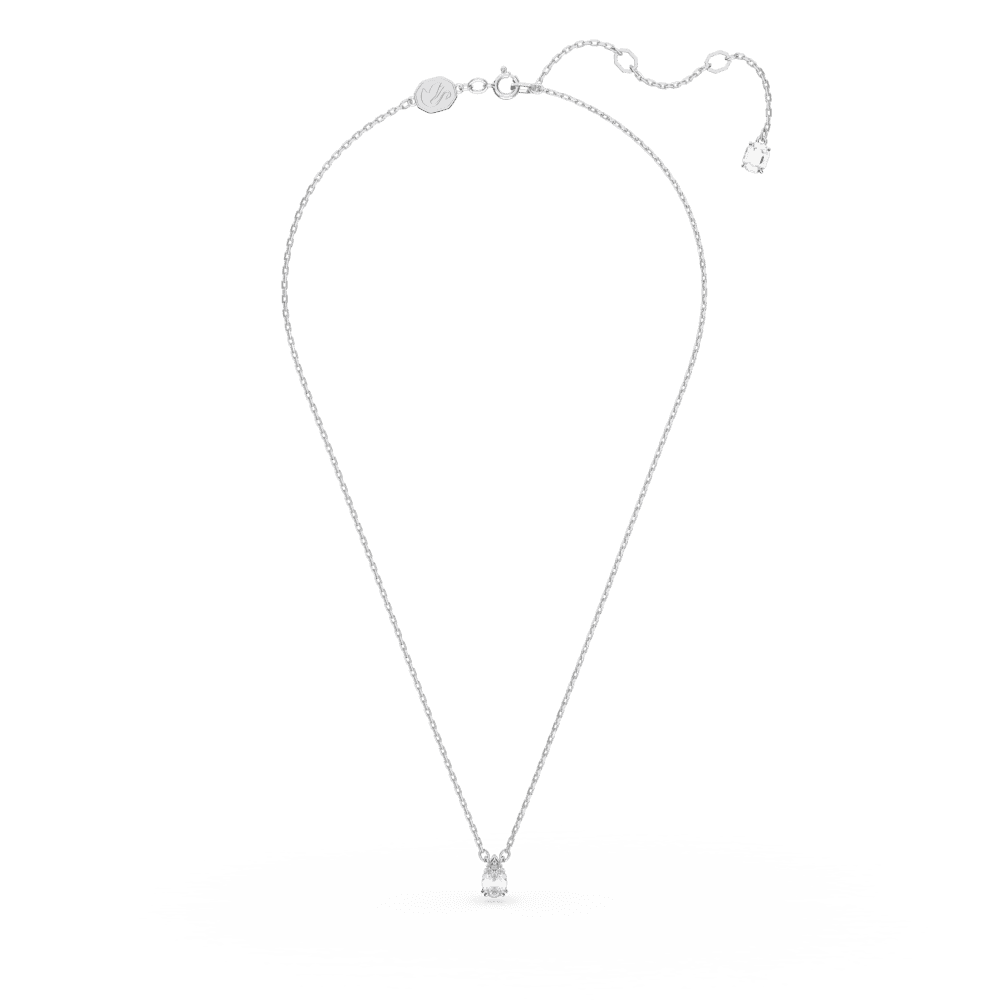 Collana Swarovski Stilla, Taglio Pear, Bianco, Placcato rodio