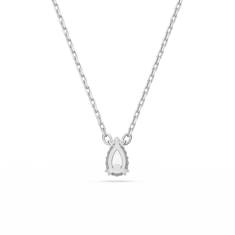 Collana Swarovski Stilla, Taglio Pear, Bianco, Placcato rodio