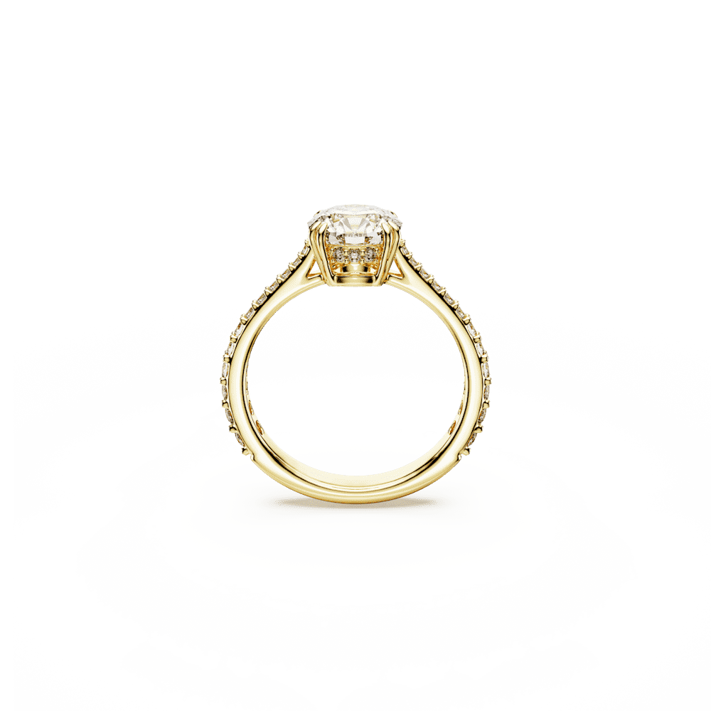 Anello Swarovski cocktail Stilla, Taglio tondo, Pavé, Bianco, Finitura oro 18K - Misura 55