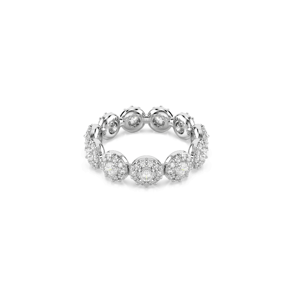Anello Swarovski Una Angelic, Taglio Round, Bianco, Placcato rodio - Misura 52