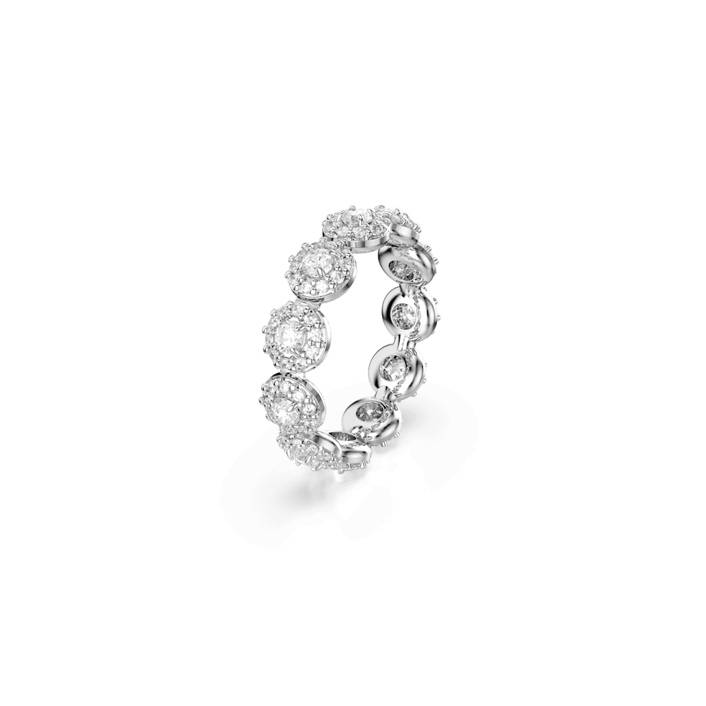 Anello Swarovski Una Angelic, Taglio Round, Bianco, Placcato rodio - Misura 52