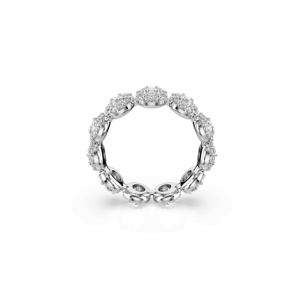 Anello Swarovski Una Angelic, Taglio Round, Bianco, Placcato rodio - Misura 52