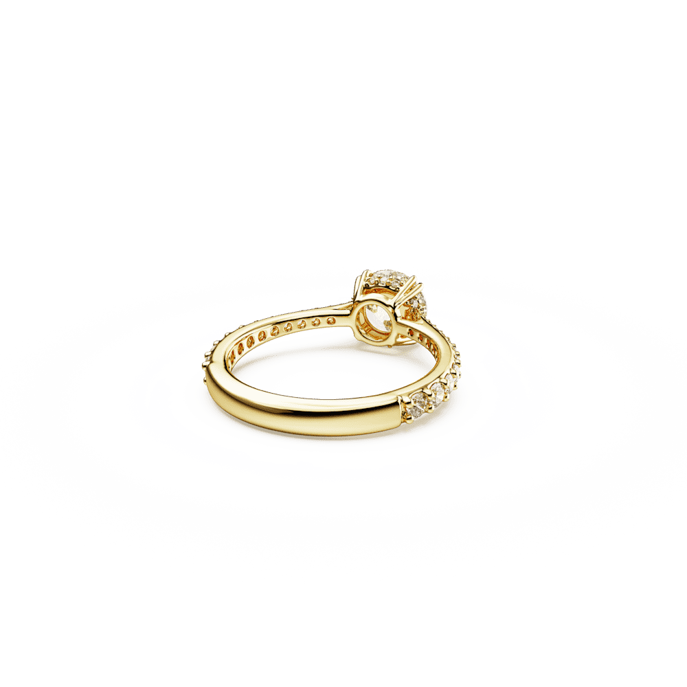 Anello Swarovski cocktail Stilla, Taglio tondo, Pavé, Bianco, Finitura oro 18K - Misura 52