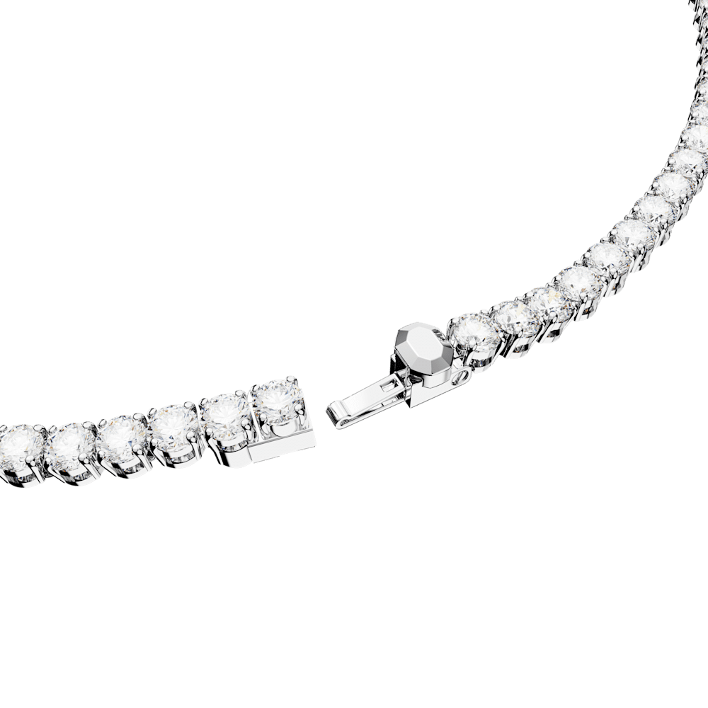 Set Collana + Orecchini Swarovski Matrix Tennis, Taglio Round, Bianco, Placcato rodio