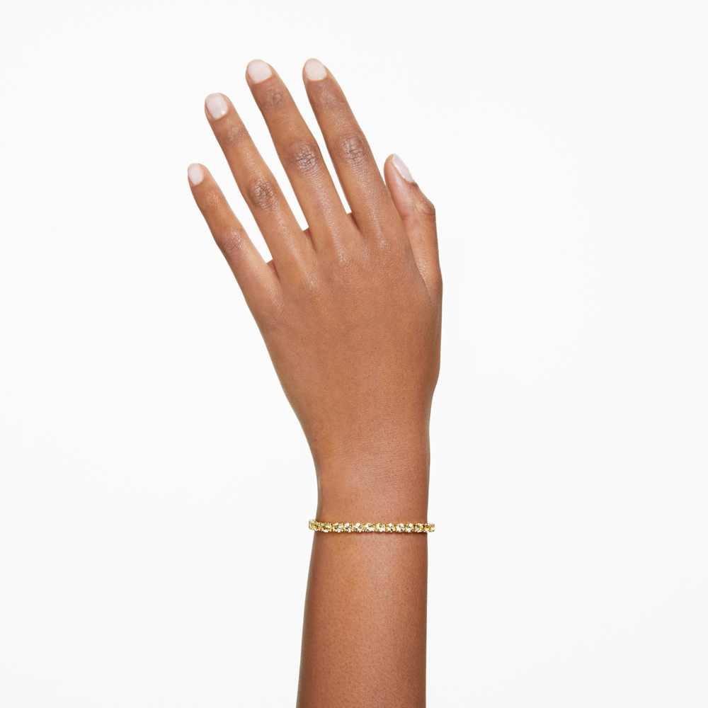 Bracciale Tennis Swarovski Matrix Finitura oro 18 Kt - Misura L
