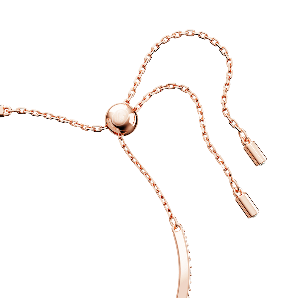 Bracciale Rigido Swarovski Iconic Swan Pvd Oro Rosa Cristalli Bianchi Verdi