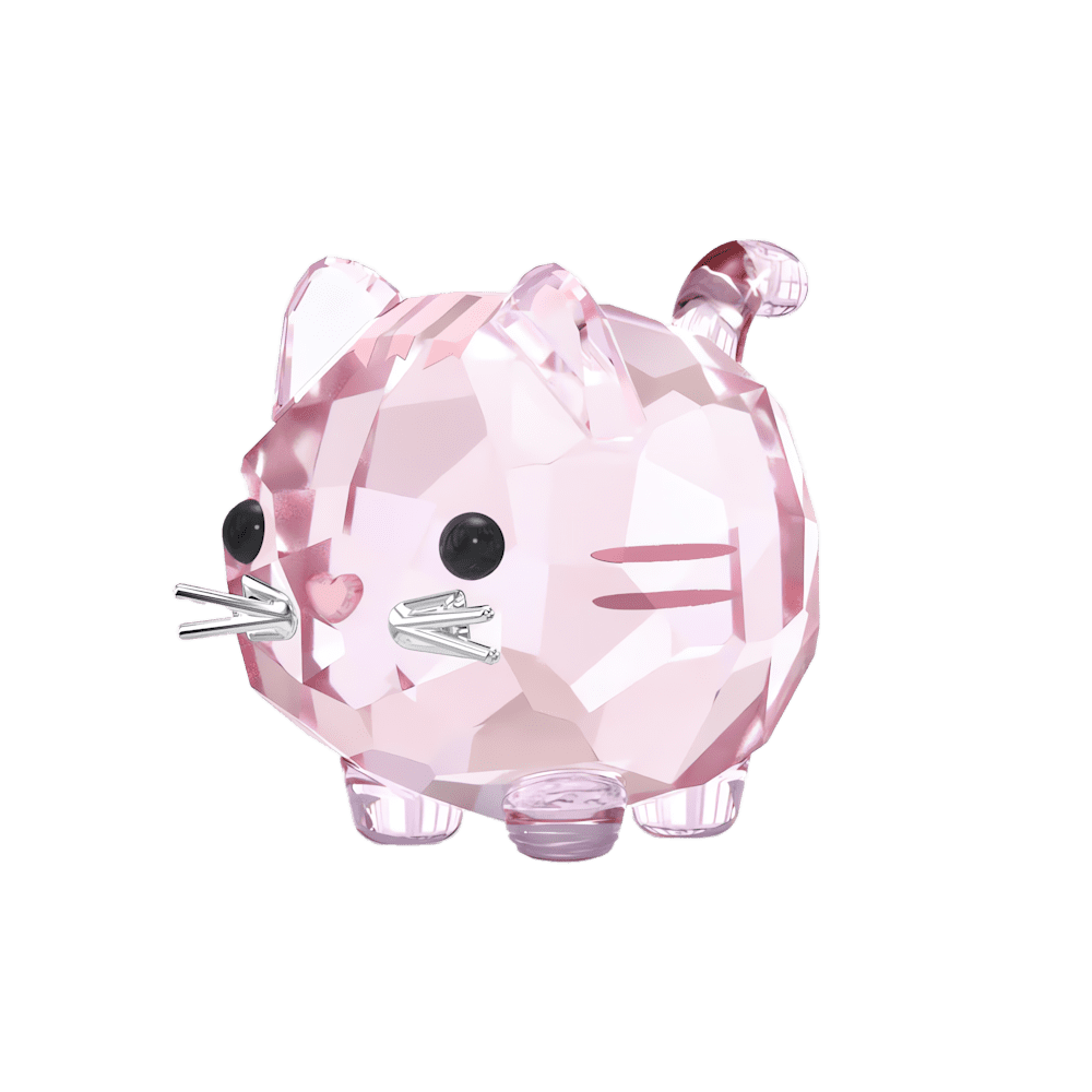 Oggettistica Swarovski Chubby Cats Gatto Rosa