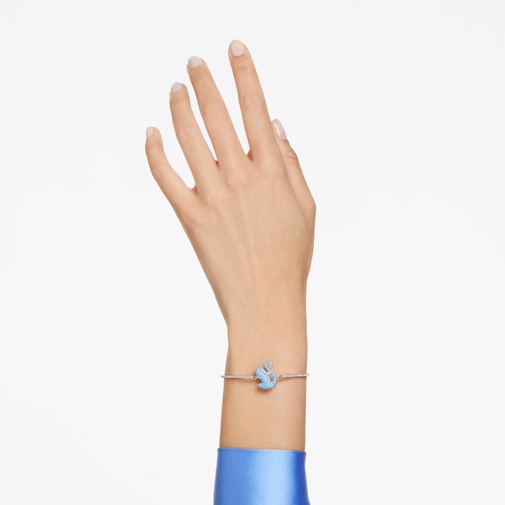 Bracciale Rigido Swarovski Iconic Swan Cristalli Azzurri