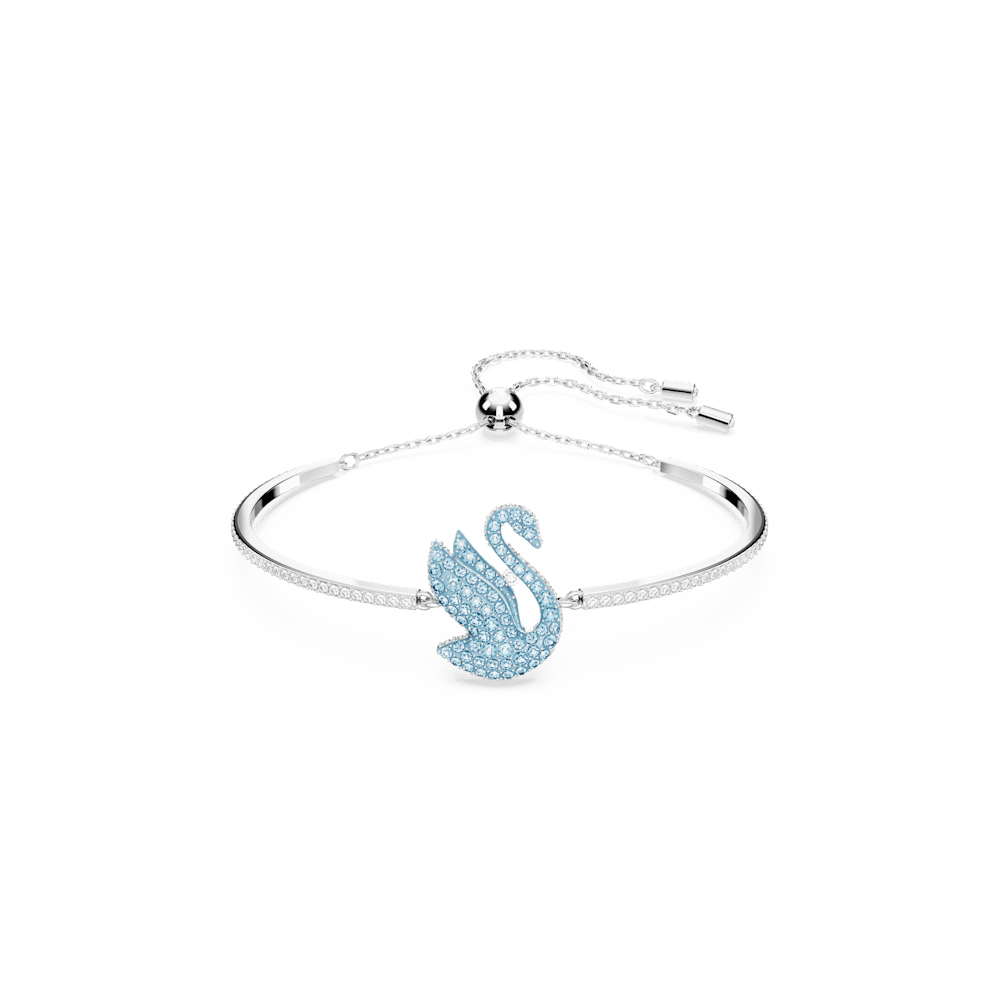 Bracciale Rigido Swarovski Iconic Swan Cristalli Azzurri