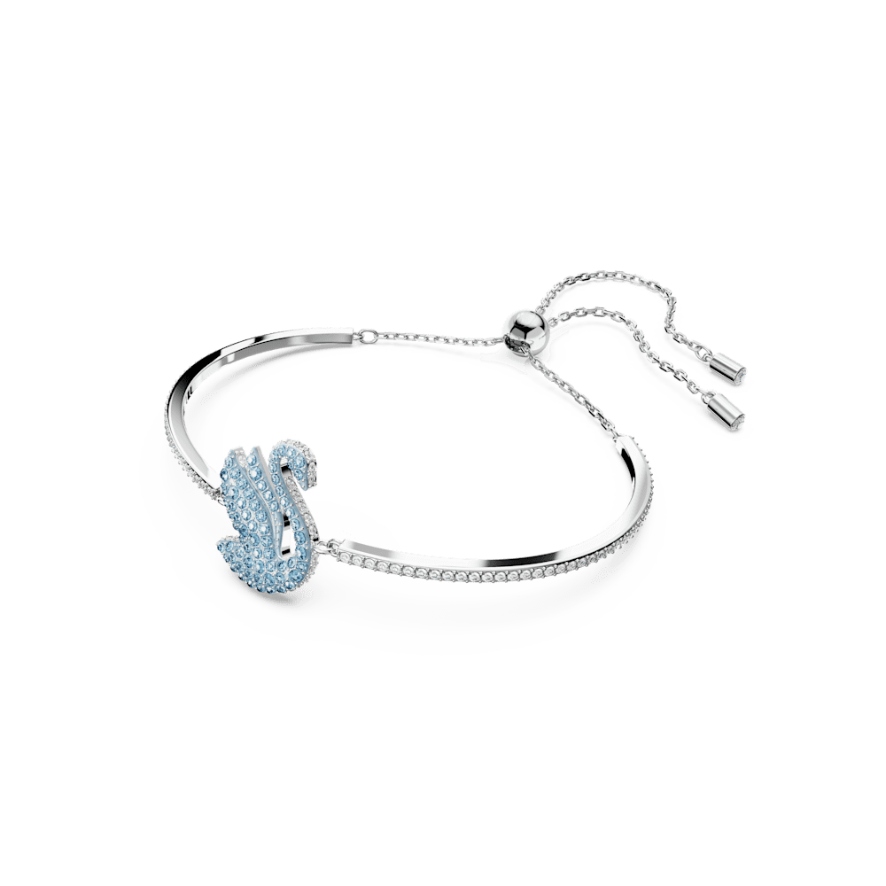 Bracciale Rigido Swarovski Iconic Swan Cristalli Azzurri