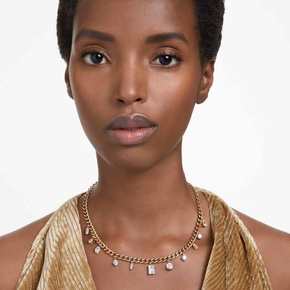 Collana con Charm Swarovski Dextera All Ard Dangling Finitura oro 18 Kt