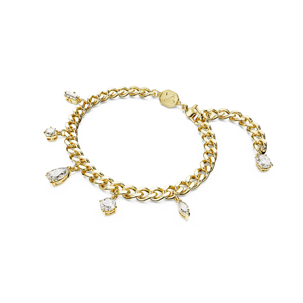 Bracciale Swarovski Dextera con Charms Dangling Finitura oro 18 Kt