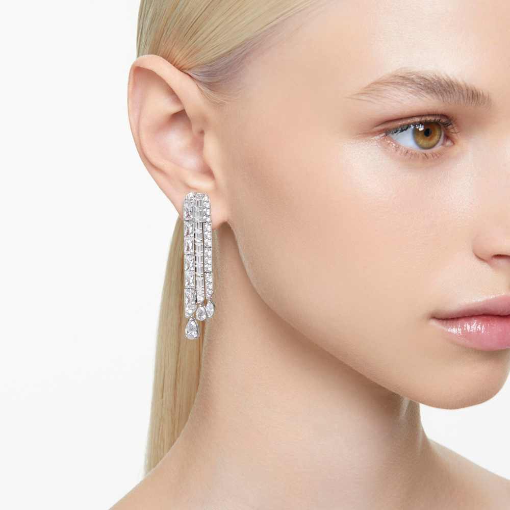 Orecchini Pendenti Swarovski Hyperbola Placcatura Rodio