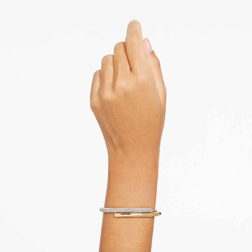 Bracciale Rigido Swarovski Dextera Chiusura magnetica Bianco Finitura oro 18 Kt