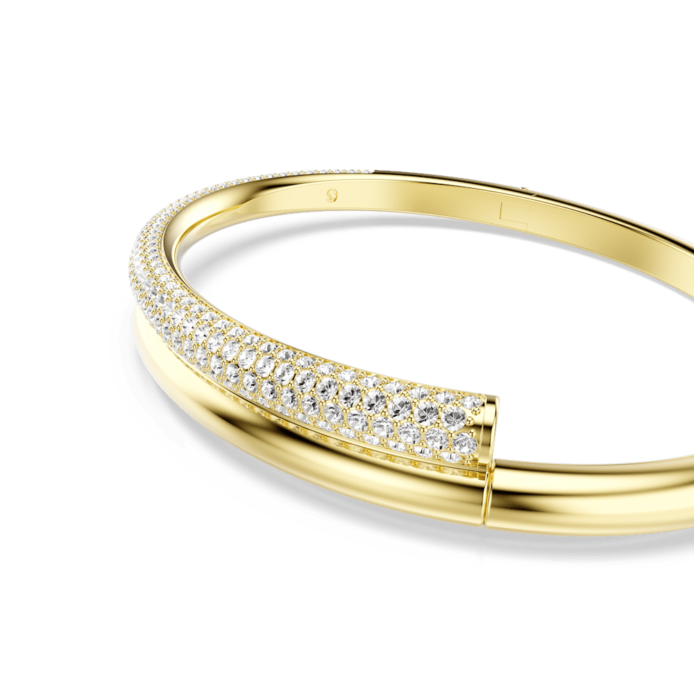Bracciale Rigido Swarovski Dextera Chiusura magnetica Bianco Finitura oro 18 Kt