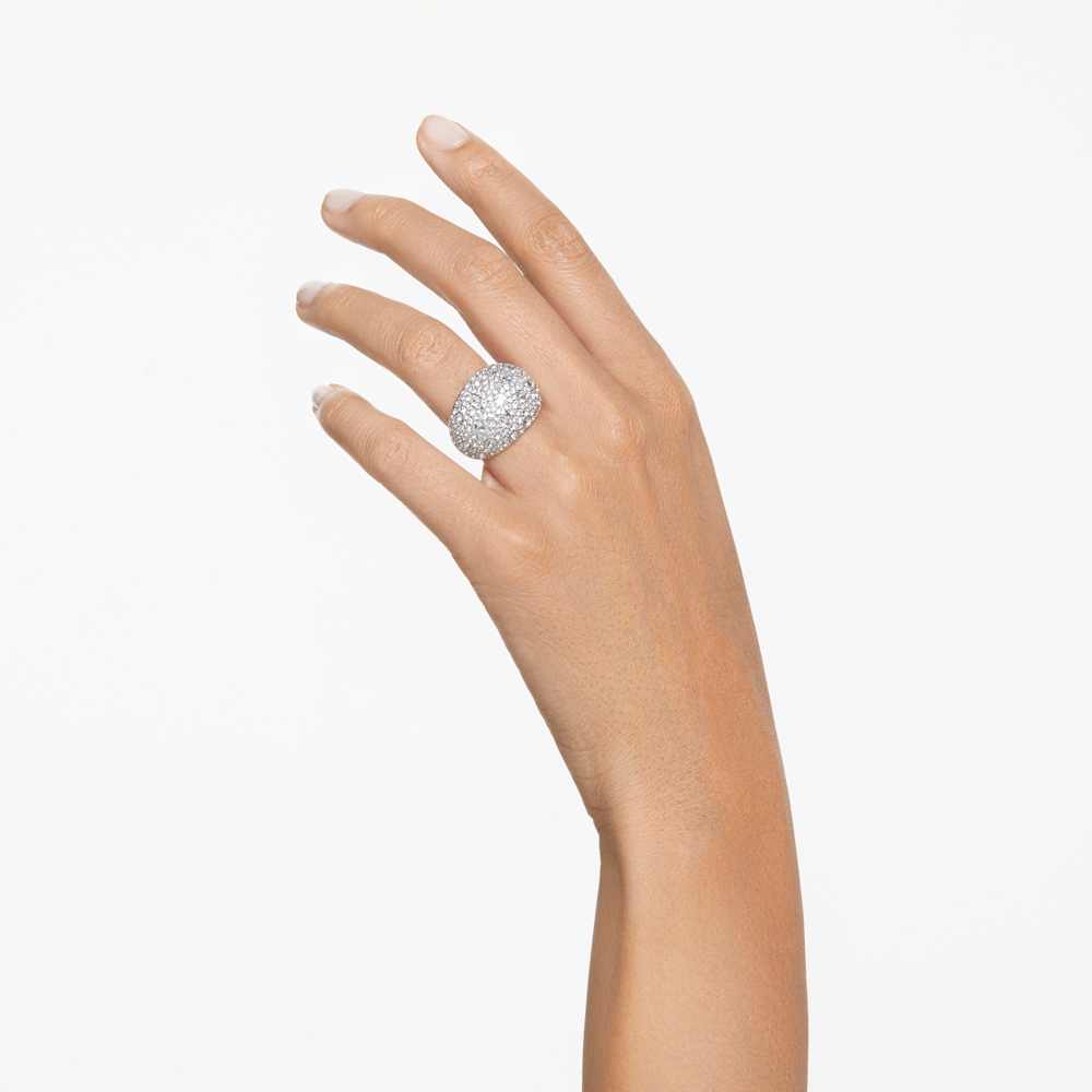 Anello cocktail Swarovski Sublima Luna Bianco Placcato rodio - Misura 58