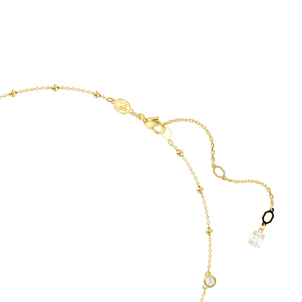Collana Swarovski Imber, Taglio Round, Design sparpagliato, Bianca, Finitura oro 18K
