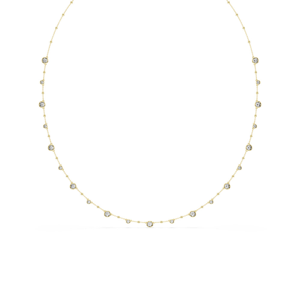Collana Swarovski Imber, Taglio Round, Bianca, Finitura oro 18K