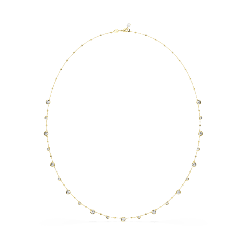 Collana Swarovski Imber, Taglio Round, Bianca, Finitura oro 18K