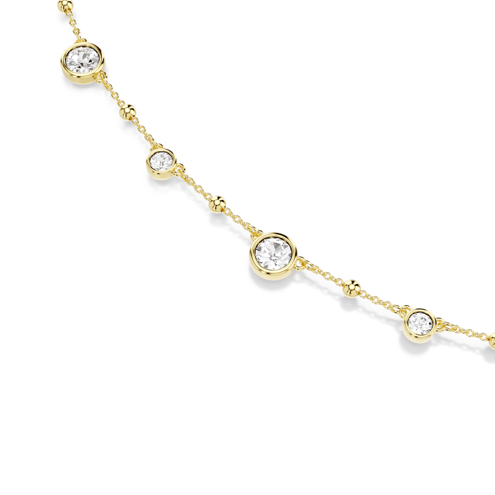 Collana Swarovski Imber, Taglio Round, Bianca, Finitura oro 18K