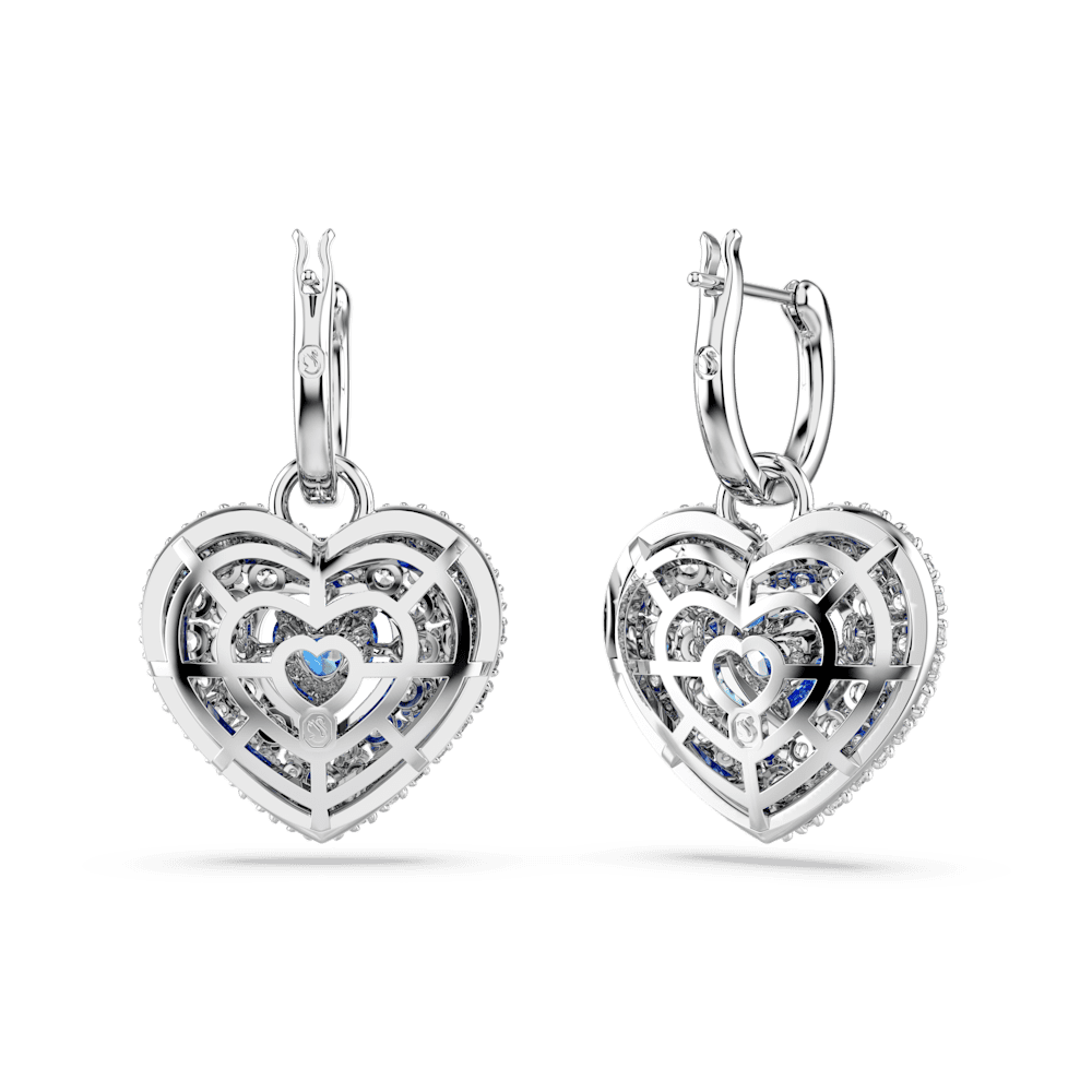 Orecchini a Lobo Swarovski Hyperbola Cuore Blu Placcato rodio