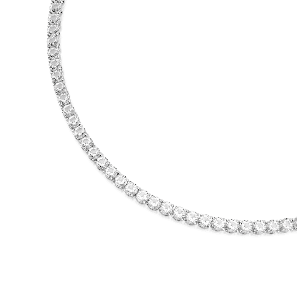 Collana Swarovski Matrix Tennis Taglio Round Bianca Placcato rodio L