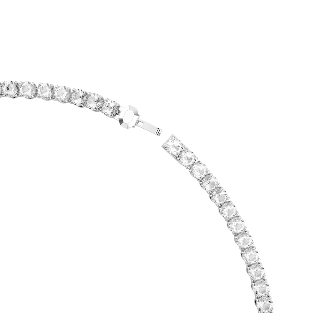 Collana Swarovski Matrix Tennis Taglio Round Bianca Placcato rodio L