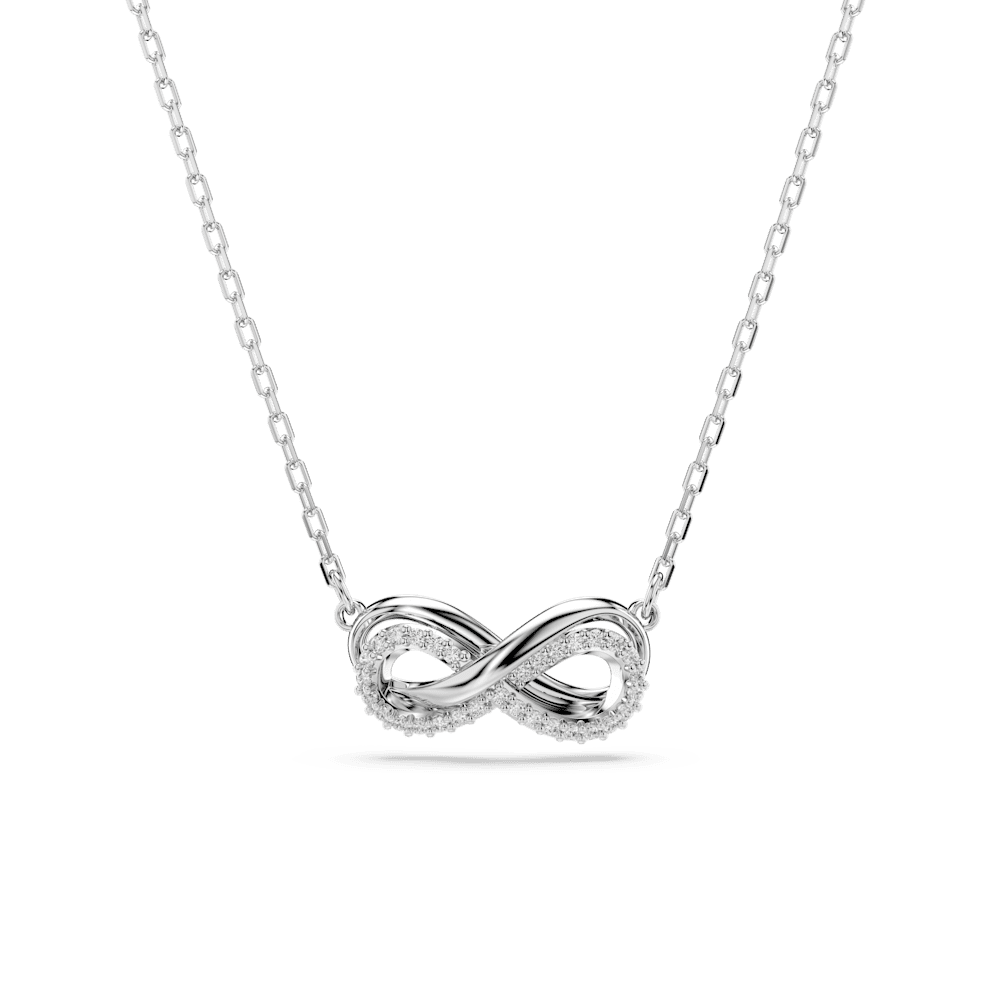 Pendente Swarovski Hyperbola, Pavé, Infinito, Bianco, Placcato rodio