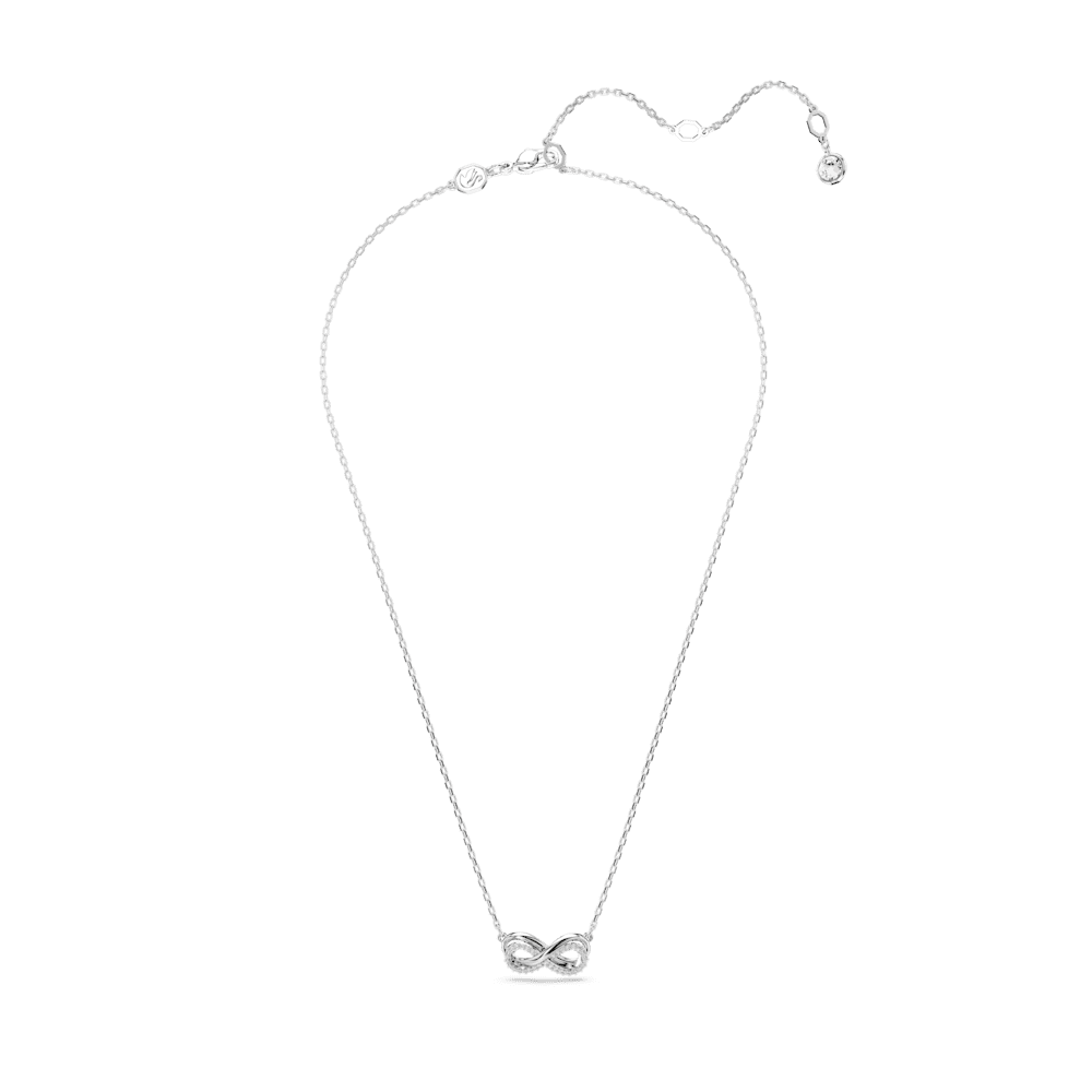 Pendente Swarovski Hyperbola, Pavé, Infinito, Bianco, Placcato rodio