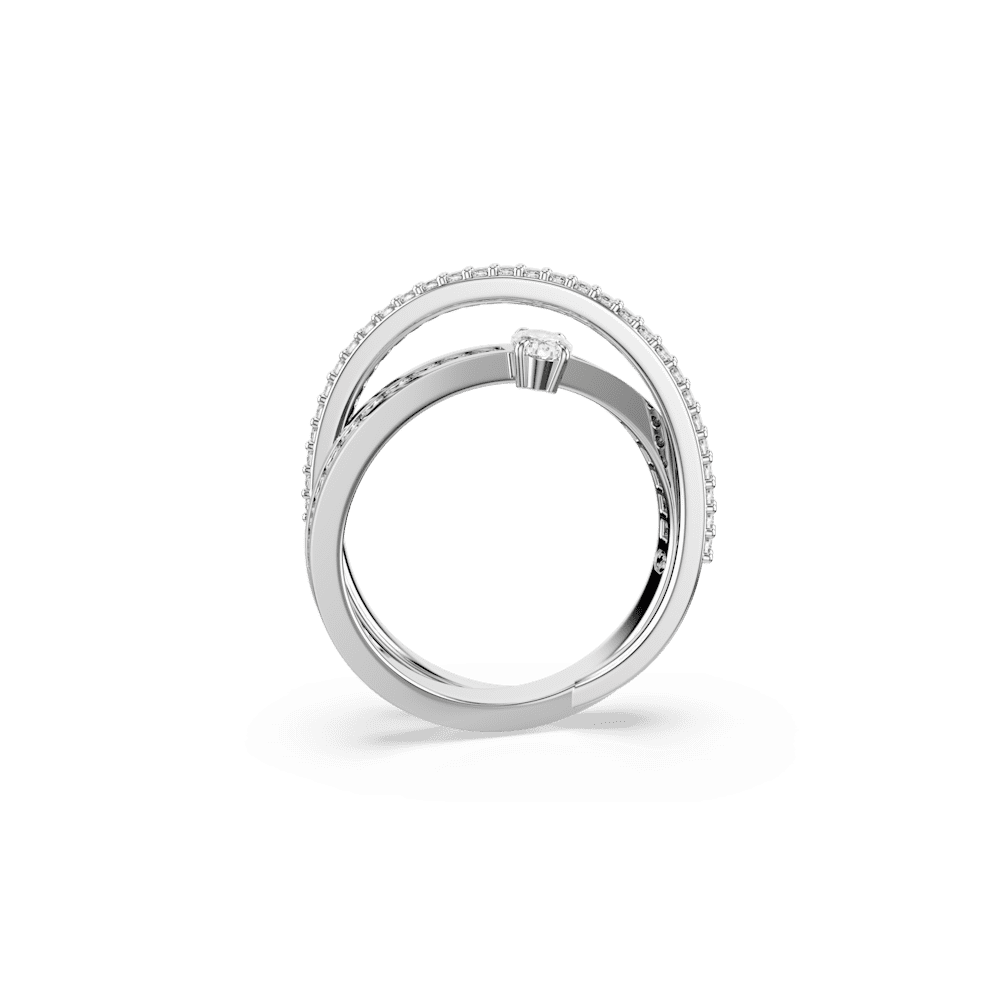 Anello Swarovski Hyperbola, Taglio misto, Bianco, Placcato rodio - Misura 55