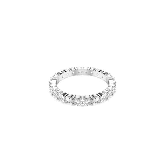 Anello Swarovski Matrix Vittore Taglio Round Bianco Placcato color argento - Misura 55