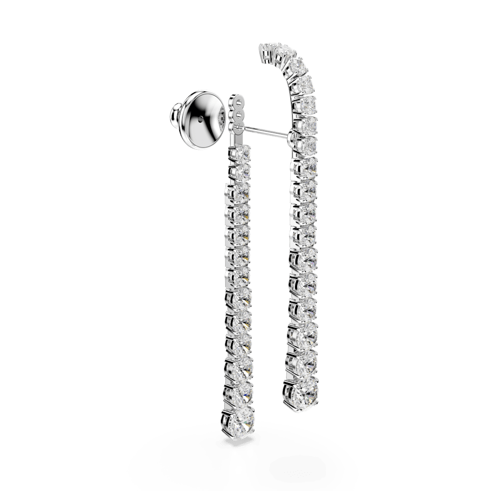 Orecchini pendenti Swarovski Matrix, Sfumatura di tagli Round, Bianchi, Placcato rodio