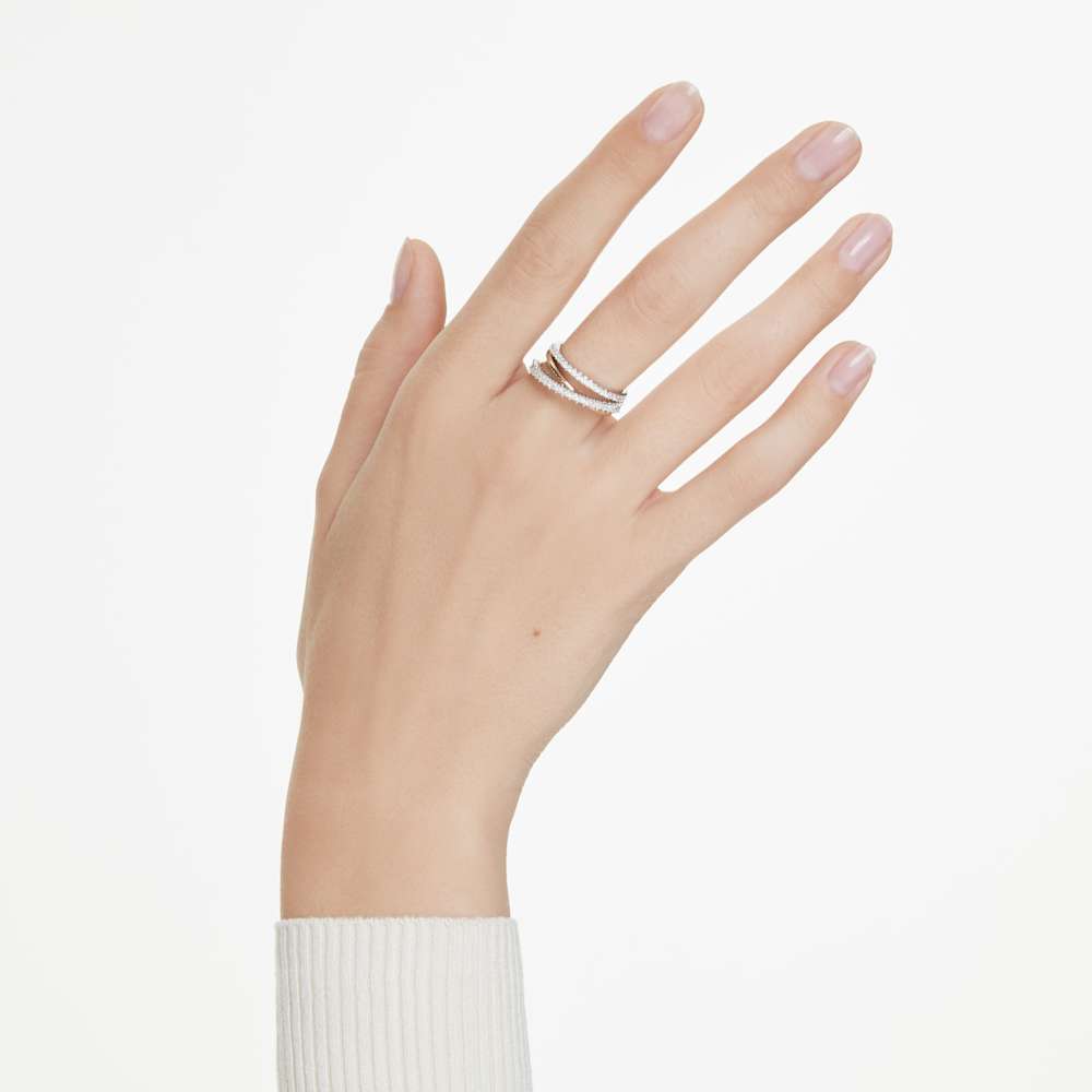Anello  Swarovski Hyperbola Taglio misto Bianco Mix di finiture - Misura 55