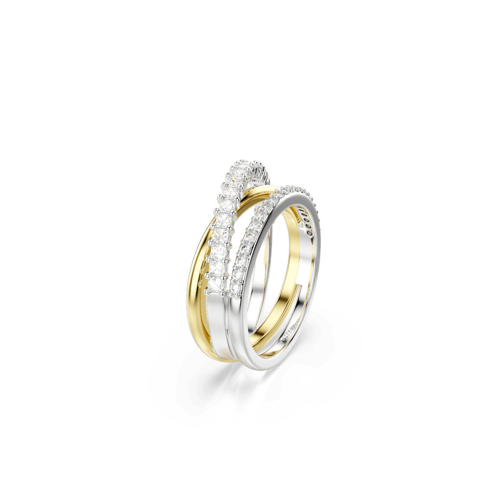 Anello  Swarovski Hyperbola Taglio misto Bianco Mix di finiture - Misura 55