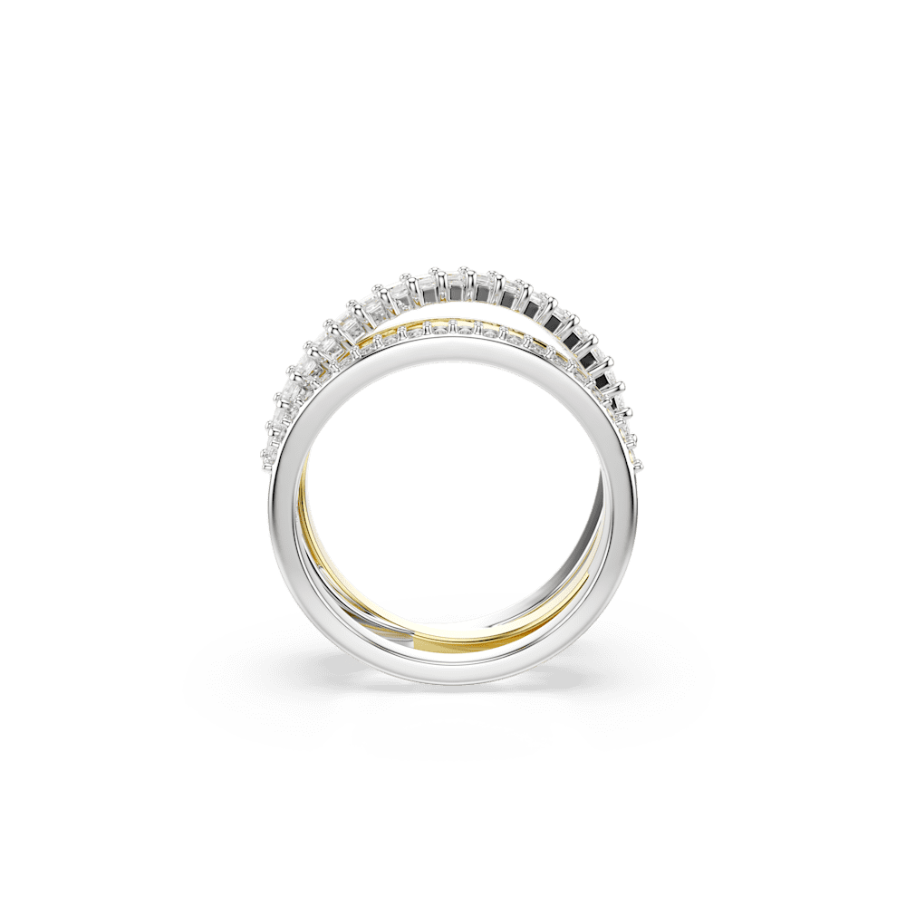 Anello  Swarovski Hyperbola Taglio misto Bianco Mix di finiture - Misura 55