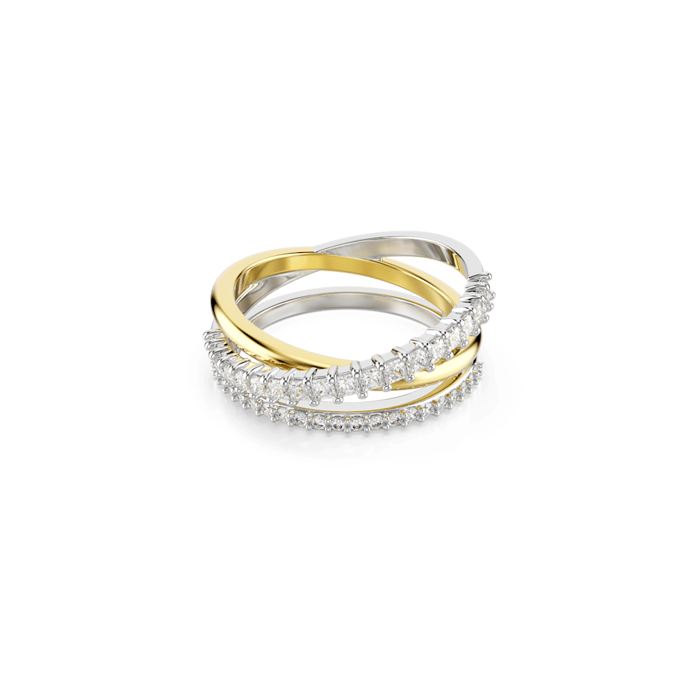 Anello Swarovski Hyperbola, Taglio misto, Bianco, Mix di finiture - Misura 58