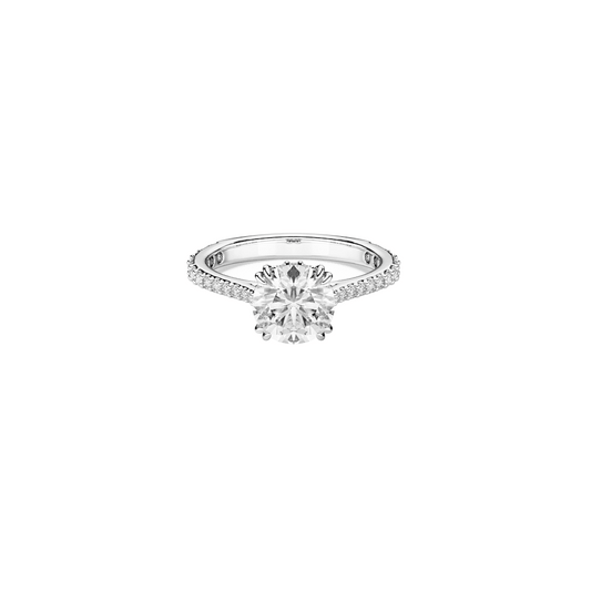 Anello Swarovski Cocktail Stilla Taglio tondo Pavé Bianco - Misura 55