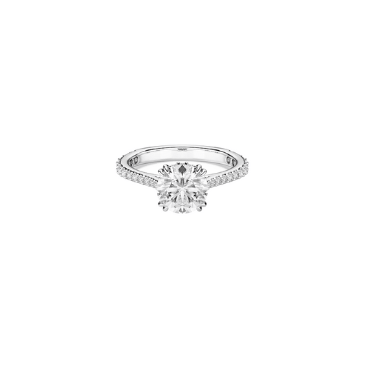 Anello Swarovski Cocktail Stilla Taglio tondo Pavé Bianco - Misura 52