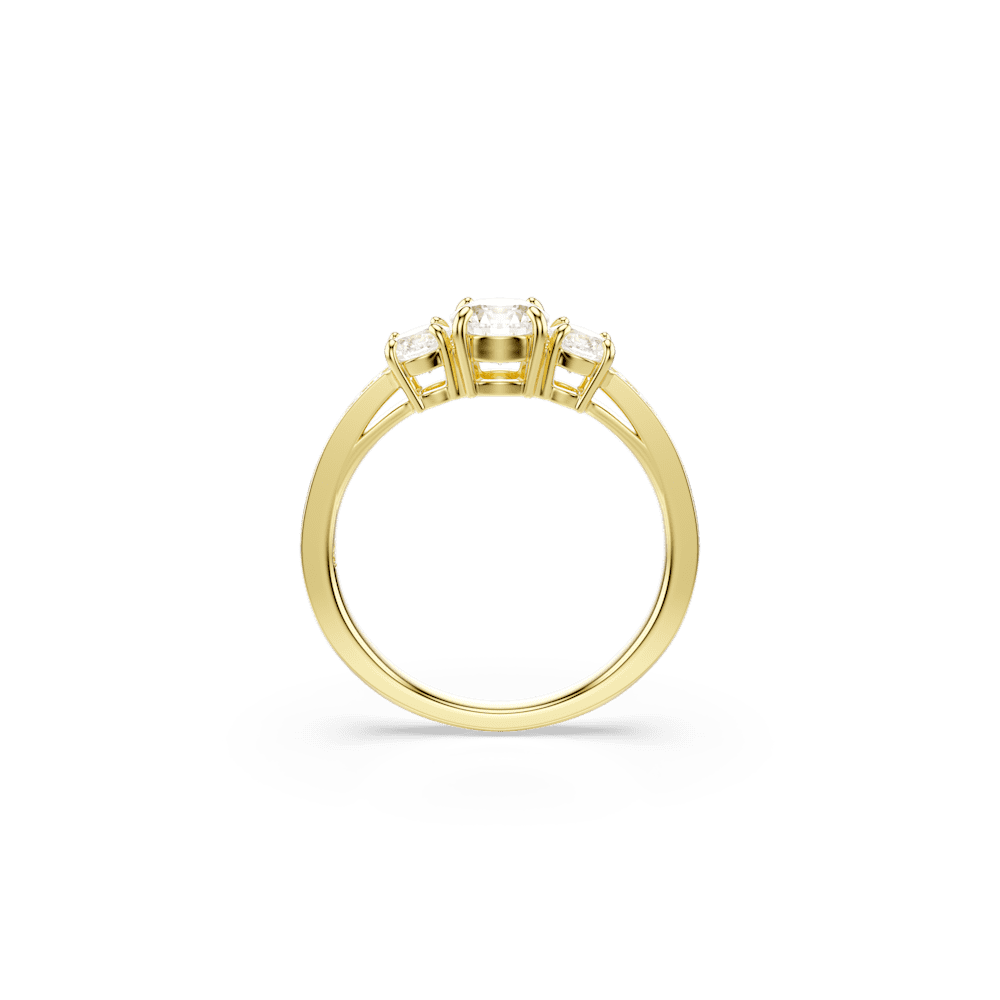 Anello Swarovski Stilla Attract, Taglio Round, Bianco, Finitura oro 18K - Misura 52
