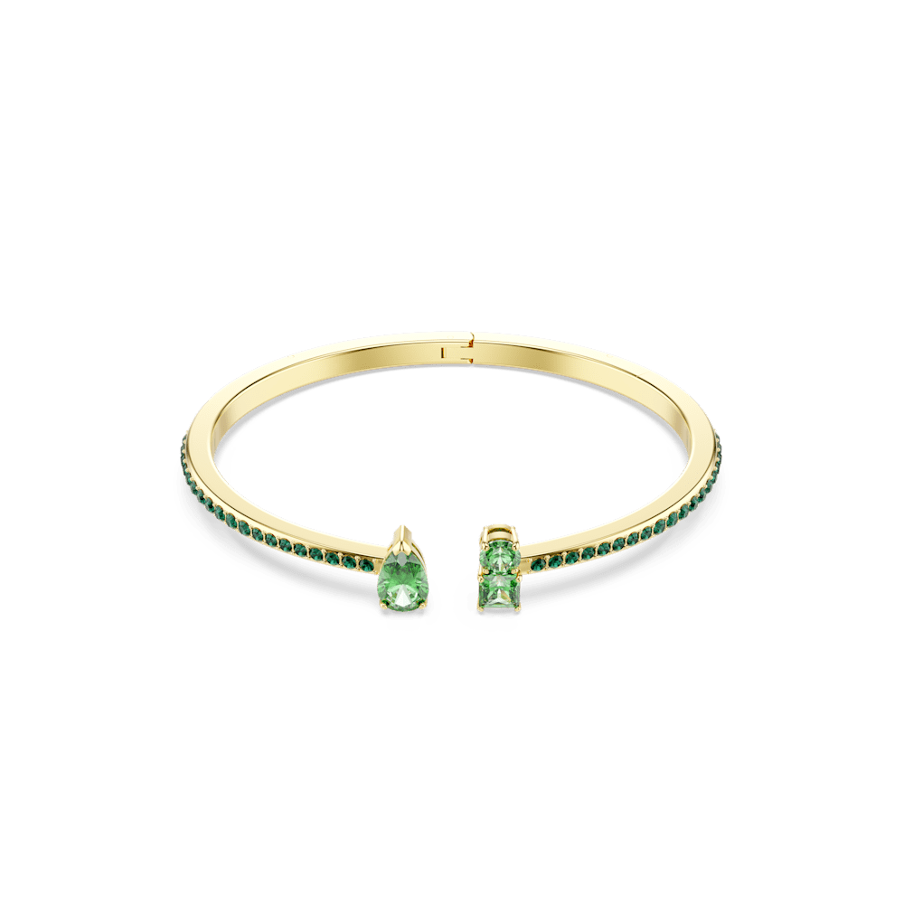 Bracciale Rigido Swarovski Matrix Taglio misto Verde Finitura oro 18 Kt