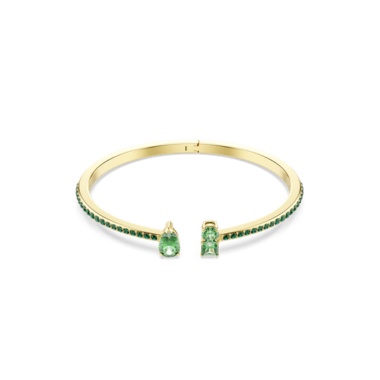Bracciale Rigido Swarovski Matrix Taglio misto Verde Finitura oro 18 Kt