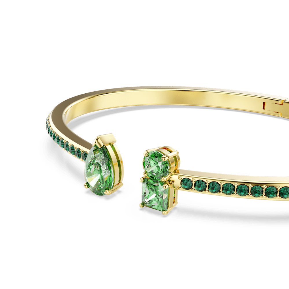 Bracciale Rigido Swarovski Matrix Taglio misto Verde Finitura oro 18 Kt