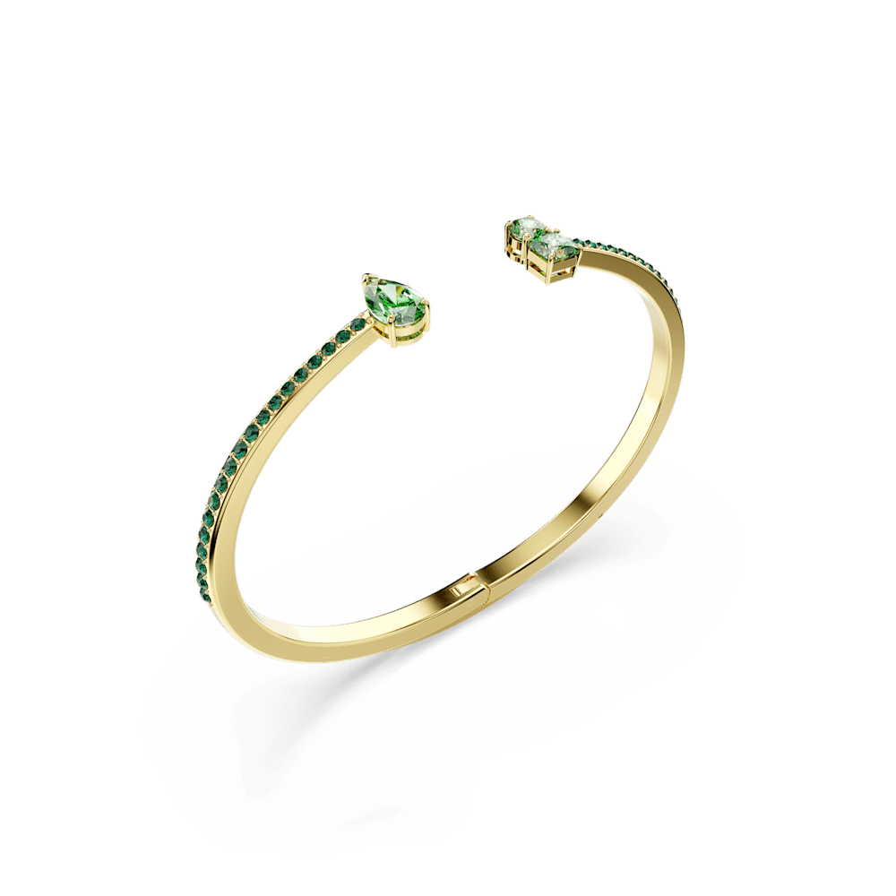 Bracciale Rigido Swarovski Matrix Taglio misto Verde Finitura oro 18 Kt